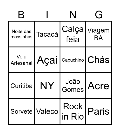 Chá Apto Novo Victor & Ale Bingo Card