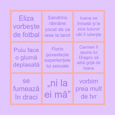 Ioana pleacă la Cluj Bingo Card