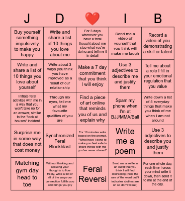 Isabella Bingo Card