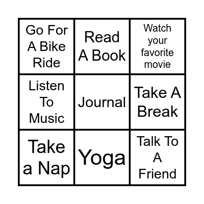 SELF CARE BINGO Card