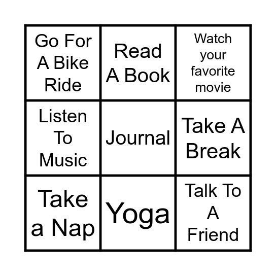 SELF CARE BINGO Card