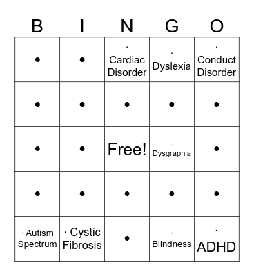 Inclusion BINGO Card