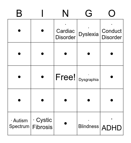 Inclusion BINGO Card