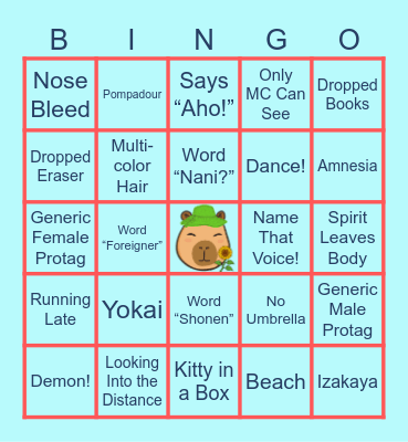 SUMMER ANIME Bingo Card