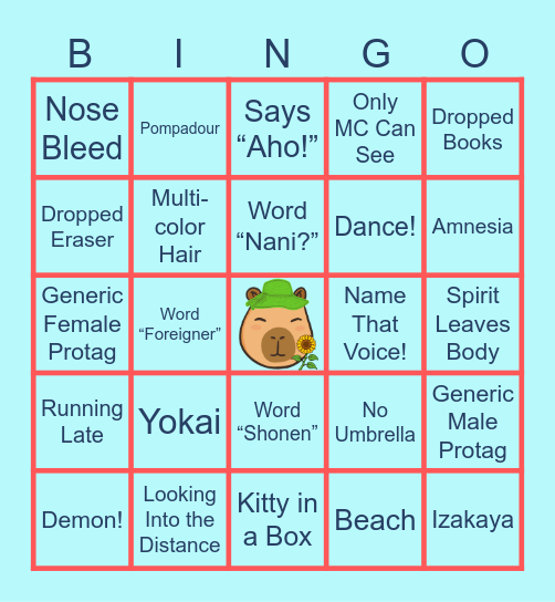 SUMMER ANIME Bingo Card