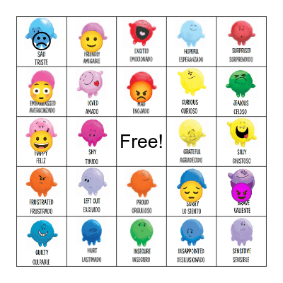 Feelings Bingo Card