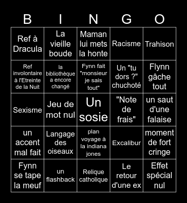 Bingo Fynn du cul Bingo Card