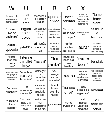 bingo wuubox Bingo Card