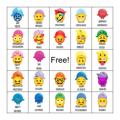 Feelings Bingo Card