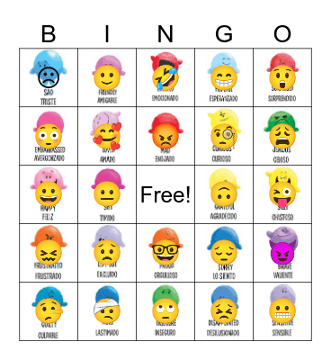 Feelings Bingo Card