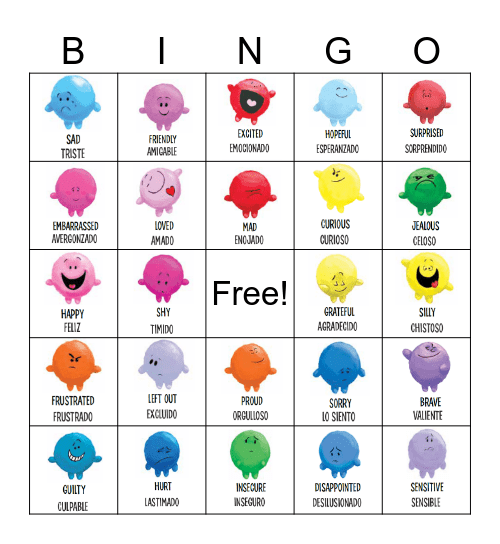 Kimochis Zones of Regulation Bingo Card
