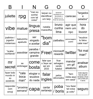 bingo cueio Bingo Card