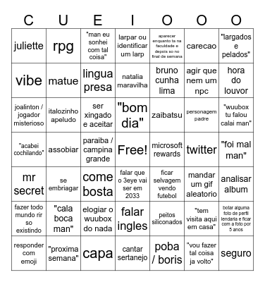 bingo cueio Bingo Card