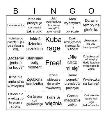 fikołek bingo Card