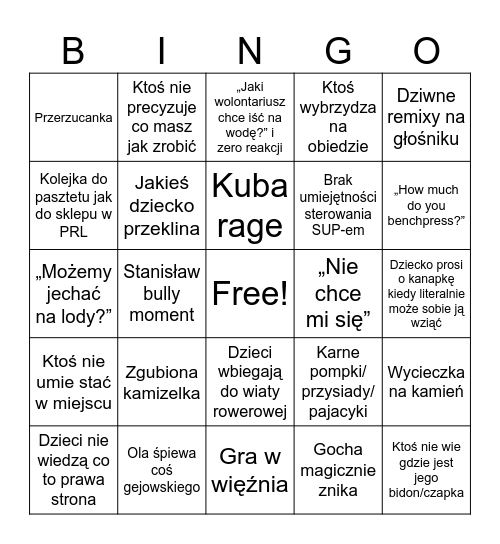 fikołek bingo Card
