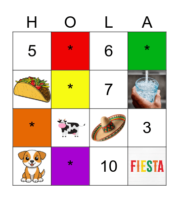 Fiesta Bingo Card