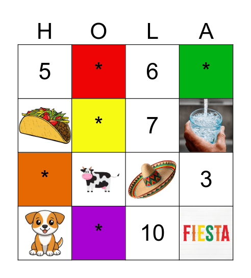 Fiesta Bingo Card