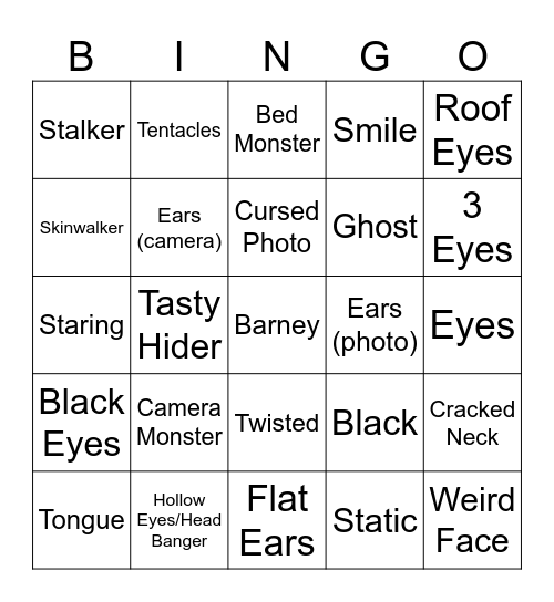 Animal Hospital Anomaly Bingo Card