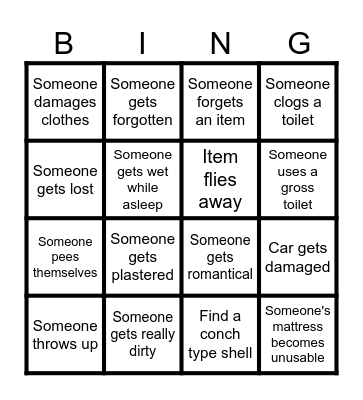 Road Trip Bingo Card