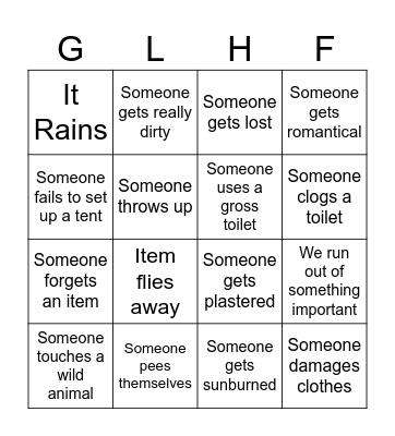 Road Trip Bingo Card