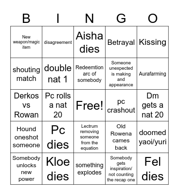 Dos sanctuary finalito Bingo Card