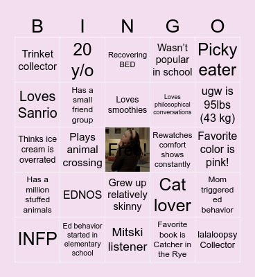 𝐶𝑎𝑚𝑖𝑙𝑙𝑎 <3 Bingo Card
