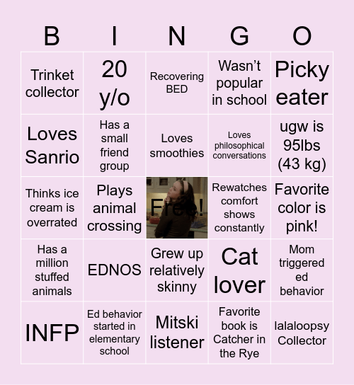 𝐶𝑎𝑚𝑖𝑙𝑙𝑎 <3 Bingo Card