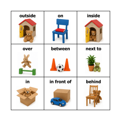 Preposition BINGO Card