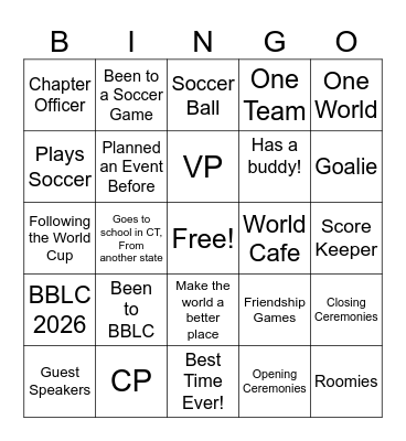 BBLC BINGO! Bingo Card