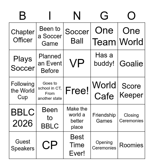BBLC BINGO! Bingo Card