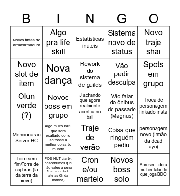 Black desert heidel ball Bingo Card