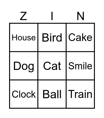 Zingo Sight Words Bingo Card