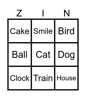 Zingo Sight Words Bingo Card