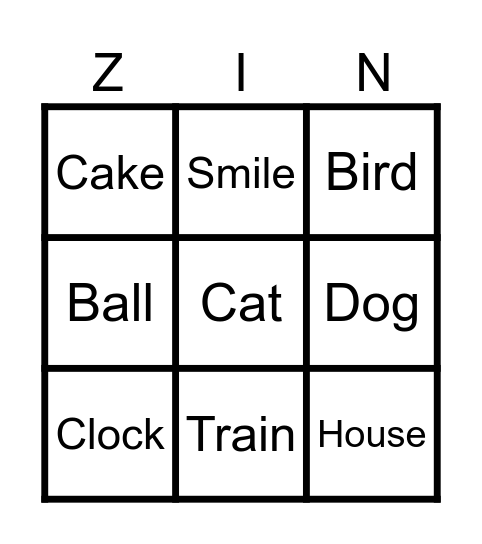 Zingo Sight Words Bingo Card