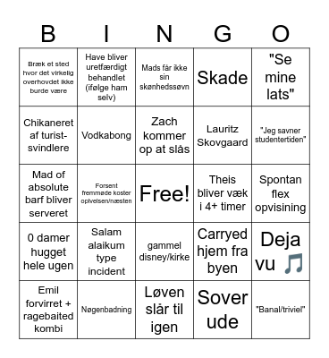Eli Bingo Card