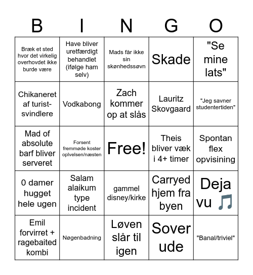Eli Bingo Card