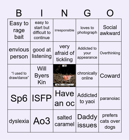 Arisha gaydzhe Bingo Card