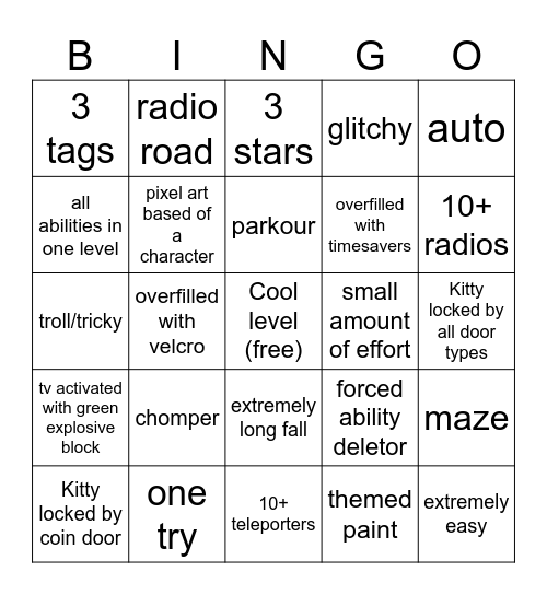 RWK Bingo 1 Bingo Card