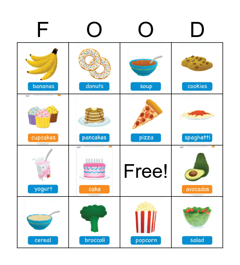 FOOD Bingo Card