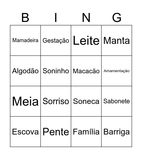 Bingo do Pedro Augusto Bingo Card