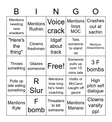 rivs bingo Card