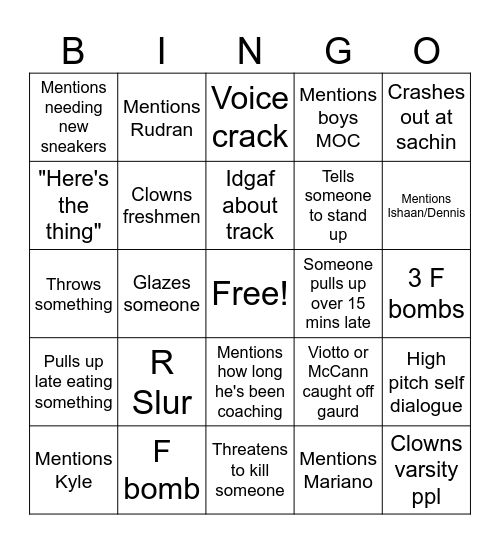 rivs bingo Card