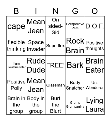 Superflex BINGO Card