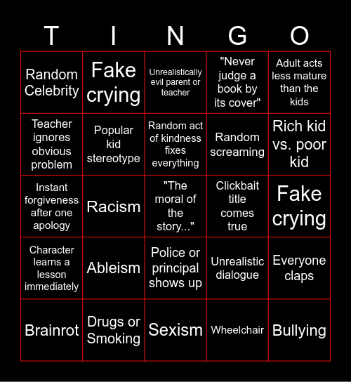 Tomorrow's Teaching Bingo Card