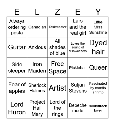 Littleelzey bingo Card