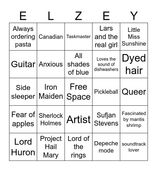 Littleelzey bingo Card