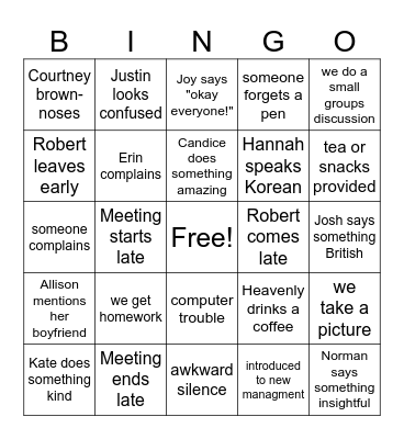 Teachers Meeting Summer Bingo Card