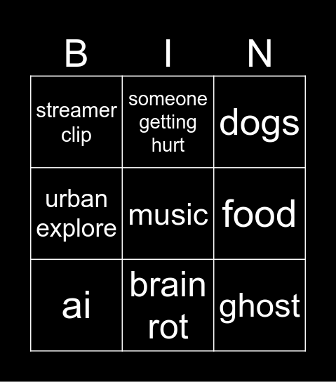 ig reels Bingo Card