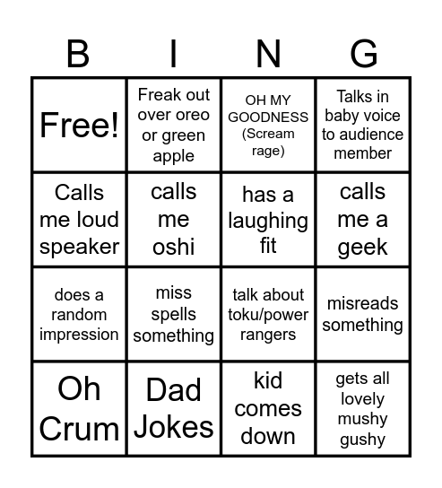 Binga Card Bingo Card