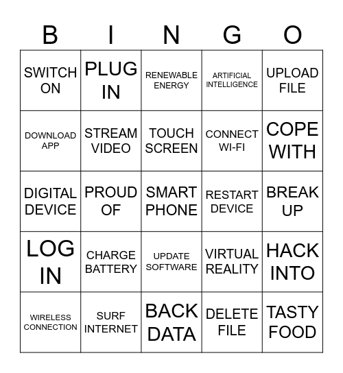 Collocations Bingo Card